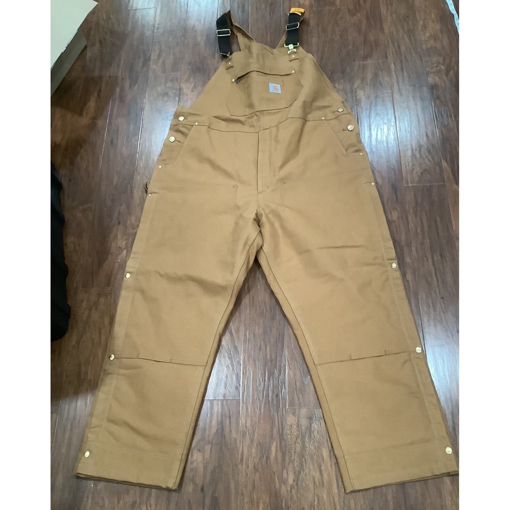 Carhartt Men's 2XL Tall Loose Fit Firm Duck Insulated Bib Overall 2 WarmerRating